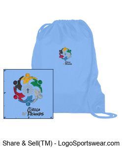 COF Embroidered Liberty Bag Drawstring Backpack - light blue Design Zoom