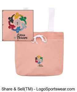 COF Embroidered Tote Bag Creamcicle Design Zoom